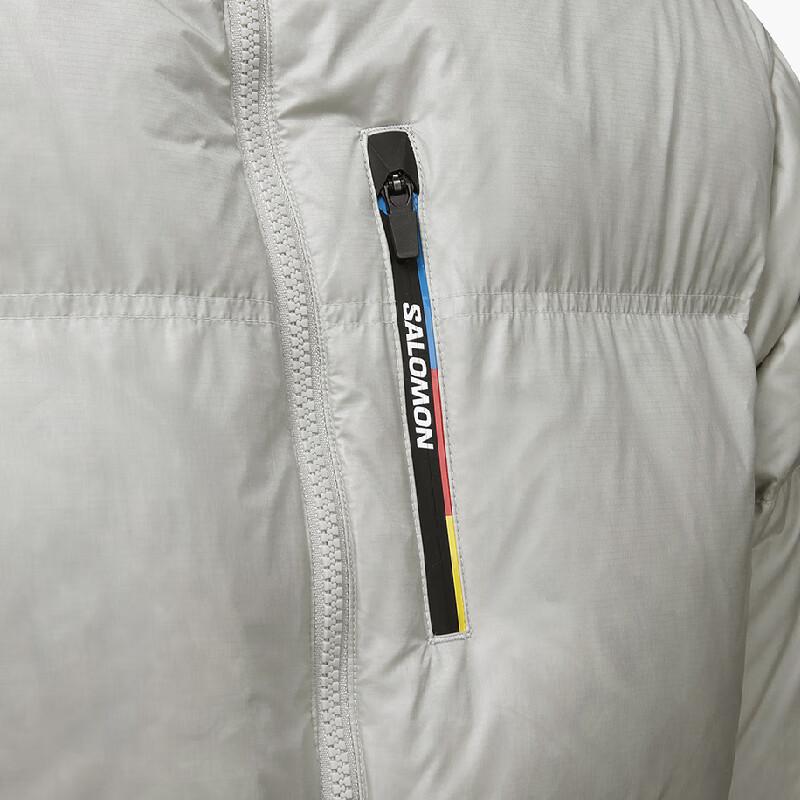 New SALOMON Contour Down Jacket Men's Light Gray C25810