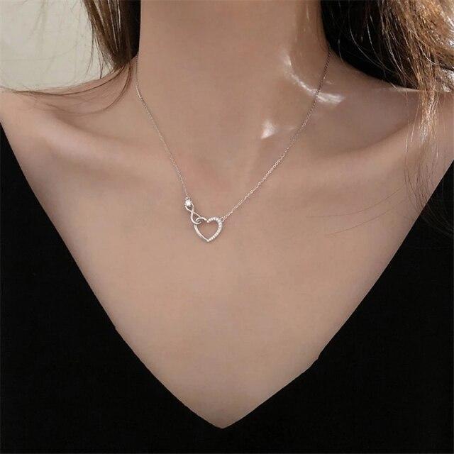 925 Sterling Silver Zircon Pendant Necklace Necklace Women Fashion Jewelry