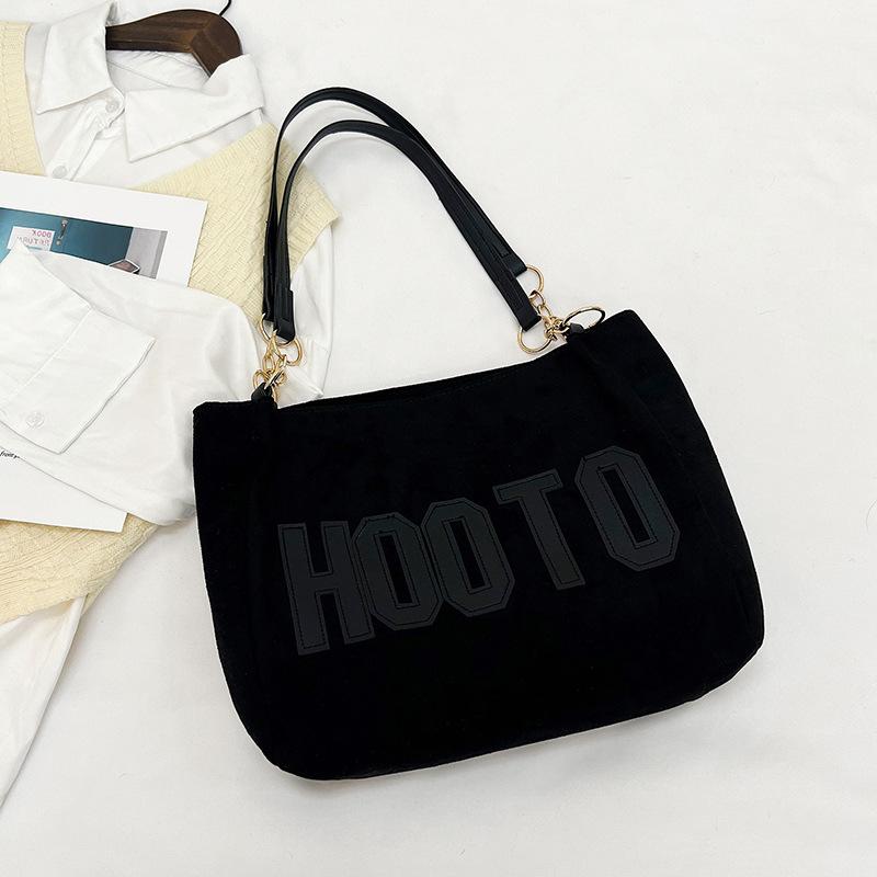 Fashion Letter Handheld Large Bag Contrasting Colors Popular New Simple Shoulder Bag Large Capacity Commuter Trendy Tote Bag