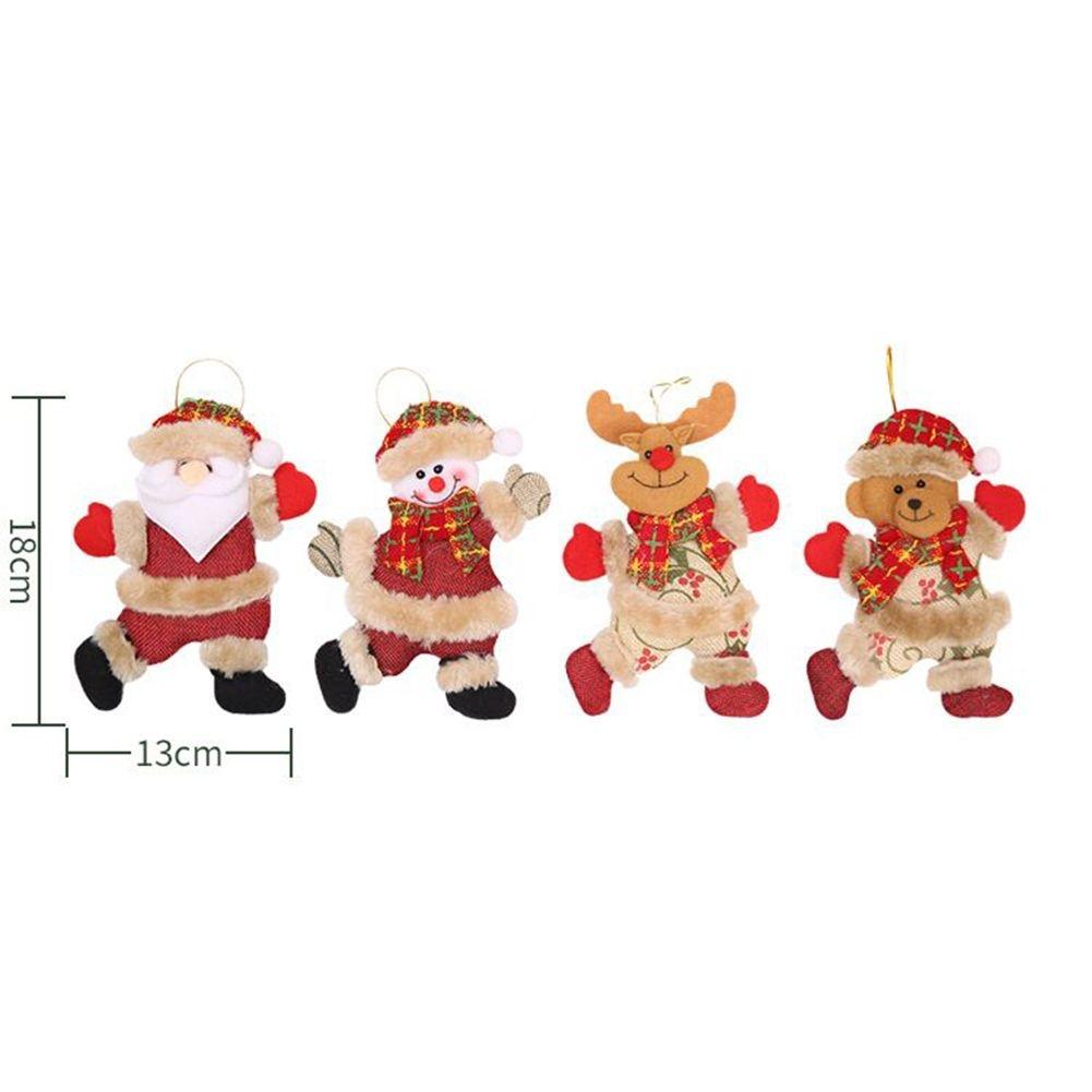 Vibrant Santa Claus Snowman Elf Hanging Dolls Capture the Holiday Essence