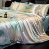 Silk Printed Quilt Cover Single Piece Silkworm Silk Quilt Cover 150x200x230 Single Double Ice Silk Smooth Quilt Cover