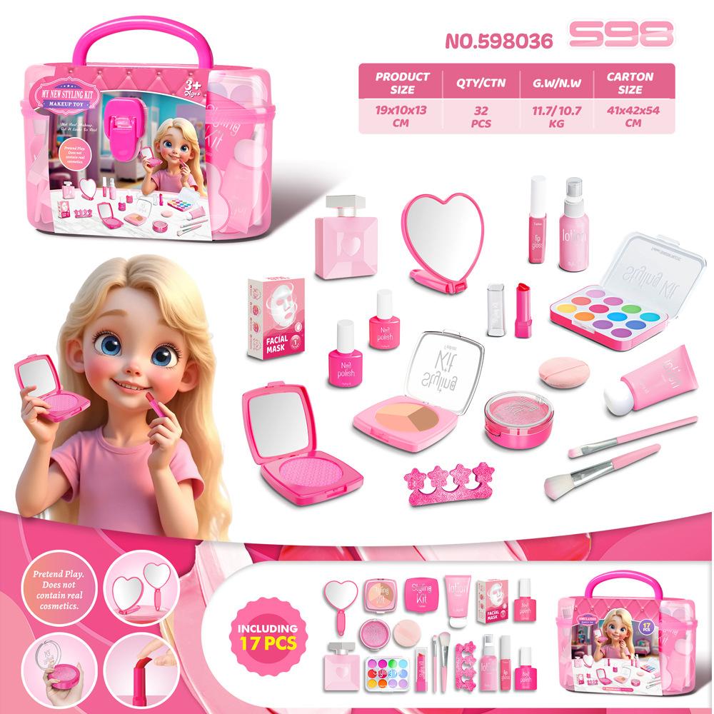 Children'S Cosmetic Set, Simulated Makeup Jewelry, Uncolored Playhouse Girl Toys 3-5 Years Old
