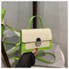 Contrasting color trend fashion small square bag women's 2025 new high-end texture messenger bag niche simple casual shoulder bag