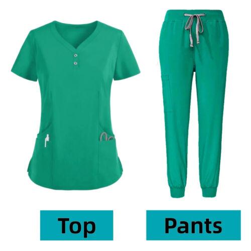 Unisex Medical Uniforms For V-Neck Nurse Scurbs Set Women Hospital Doctor Workwear Oral Dental Surgery Work Uniform Short Sleeve