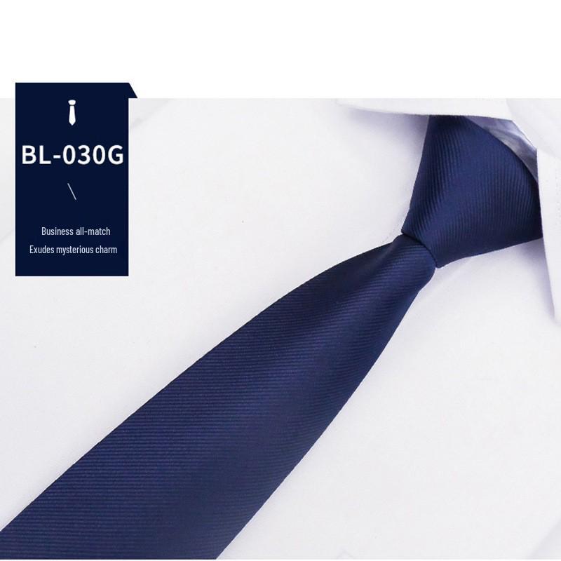 Men's Easy Pull Blue Striped Business Tie