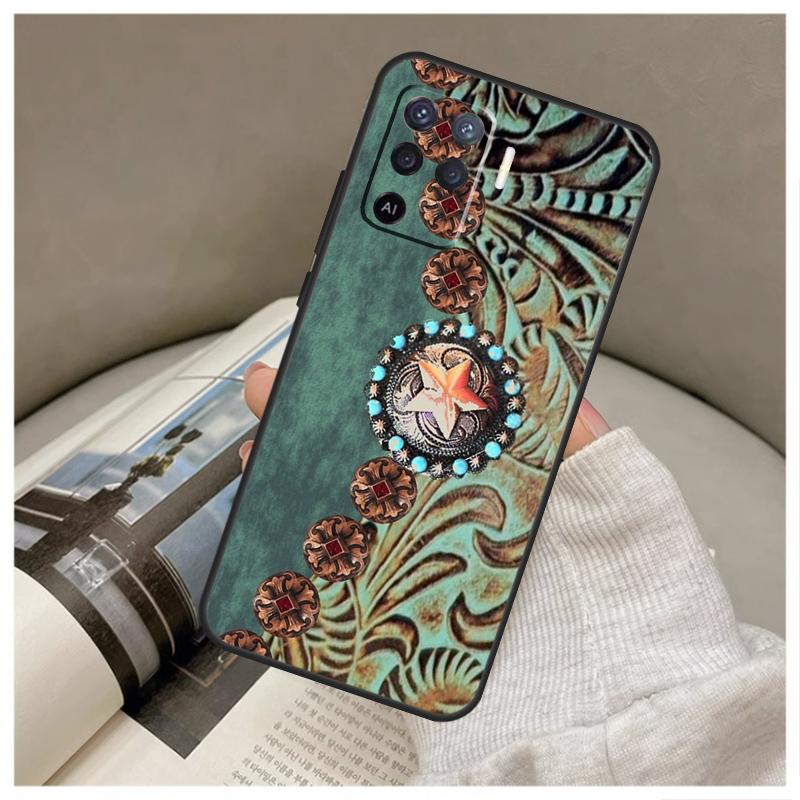 

Western Cowgirl Cowboy Boots Cowhide For OPPO A15 A16 A17 A74 A94 A58 A78 A98 A76 A96 A77 A5 A9 A52 A72 A79 A53S A54S A57S Case OPPO A5 2020