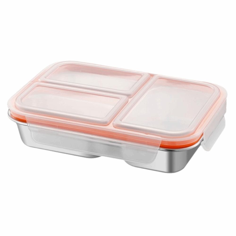 Leak-Proof Stainless Steel  Lunch Box Microwave Safe Student Meal Plate Meal Prep Container  Office