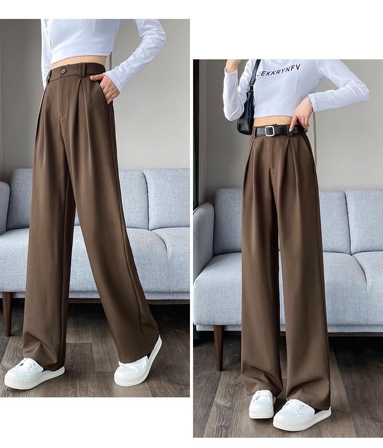 

Весна/лето 2025 г. Корейские серые брюки с высокой талией и широкими штанинами 2XL