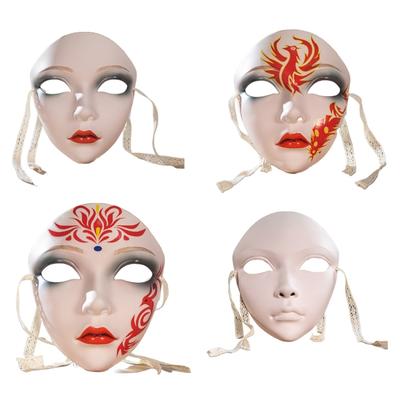 Hand Painted Mask Halloween Party Mask Full Face Mask Masquerade Mask for Women Men Cosplay Halloween Costume Accessory