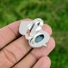 Natural Copper Arizona Turquoise Gemstone Stackable Adjustable Ring 925 Silver
