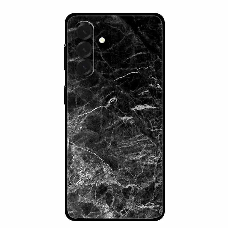 For Samsung Galaxy A17 Cases Marble Painted Black Silicone Back Cover Case for Galaxy A17 5G Protective Shell A17 Texture Bumper