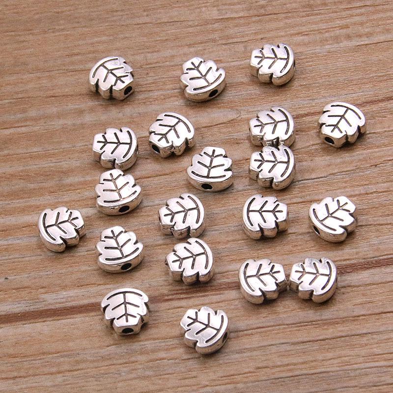 Double-Sided Leaf Plant Beads: 2 Colors & Styles for DIY Necklaces & Bracelets