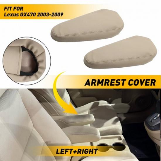 For 2003-2009 Lexus GX470 Seat Armrest Slip-on Protect Cover Leather Beige US EA