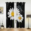 Bedroom Kitchen Curtain White Daisy Flower Waterdrops Window Curtains Curtains for Living Room Decorative Items