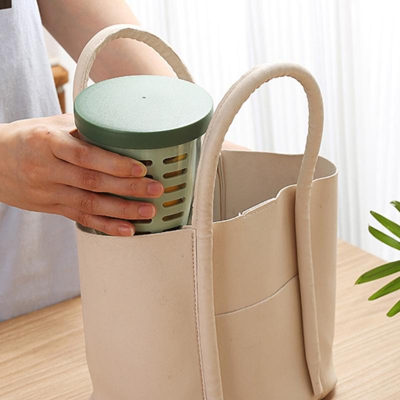 600ml Praktische Picknick Opbergemmer Plastic Beker Afsluitbare Saladebeker voor School