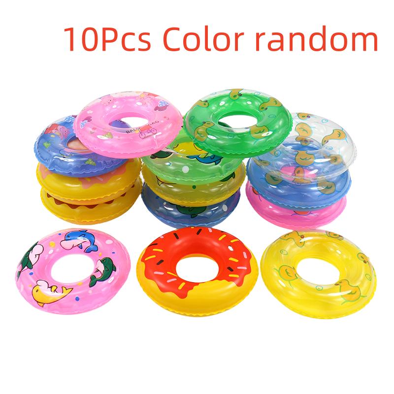10Pcs Inflatable Mini Swimming Rings Water Games Swimming Ring Toys Neighborhood Mini Children S Swimming Ringscdonuts Toy