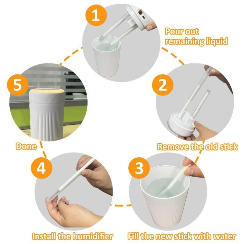 200/10x Humidifier Sponge Stick Humidifier Filter Replacement Evenly Fogging Out Aroma Diffuser for Portable Office Bedroom