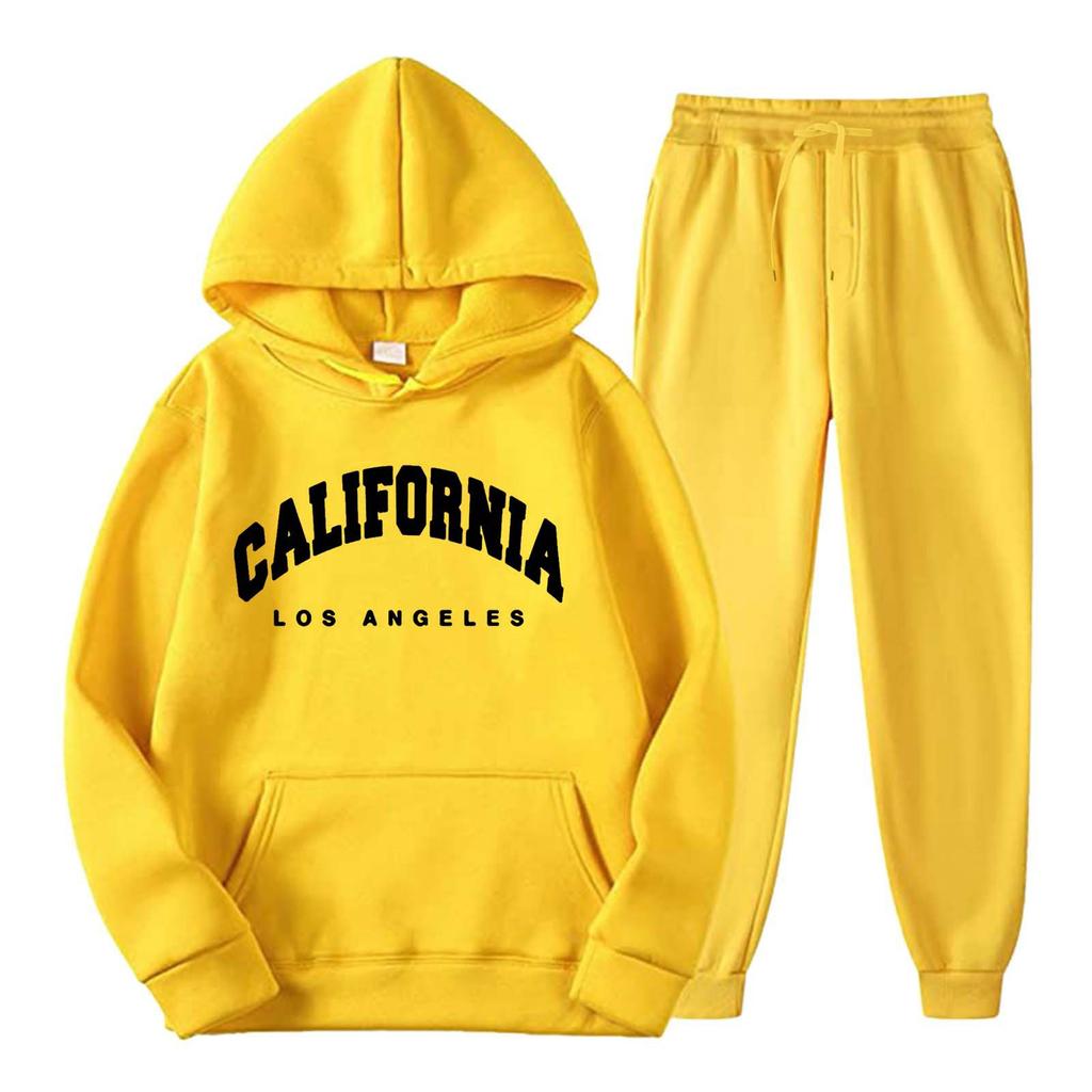 Spring and Autumn Sweater Set Sports Casual Pullover Hoodie Letter Printed Sweater Sweatpants Cover