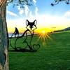 1pc Enchanting Iron Little Fox Trunk Stake, Adorable Garden Fence Embellishment Graceful Artwork for Home Garden Party Decor Trendy Wall Art Outdoor