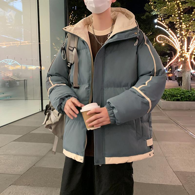 

Winter new couple cotton-padded coat men s high-quality coat trendy handsome versatile stand-up neck cotton-padded coat S темно-сірий