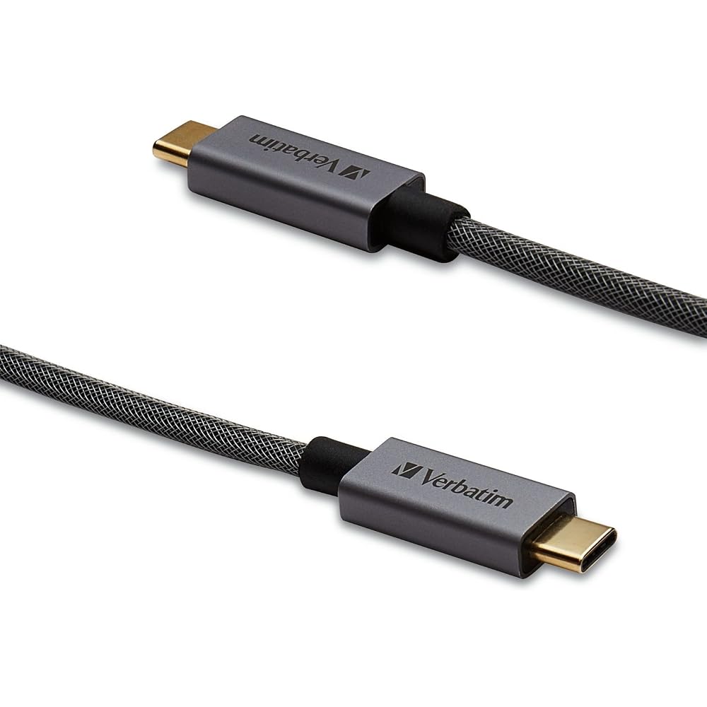 Verbatim USB-C to USB-C Cable, 47-inch Braided, Black 99674