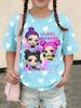 T-shirt Grafica Cartoon Kpop per Ragazze T-shirt Casual Girocollo Adatta per Ragazze Bambini Regalo Manica Corta