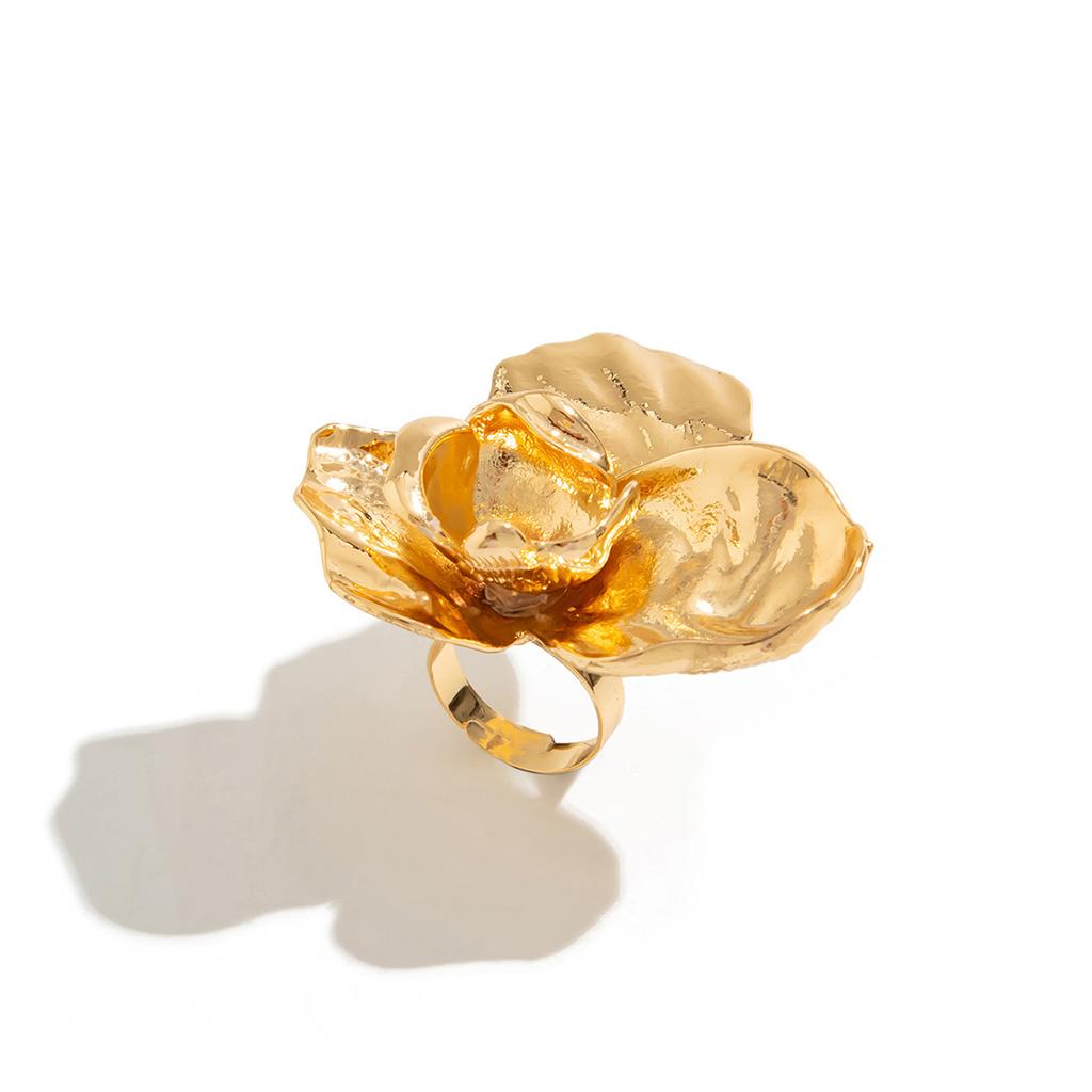 Flower Adjustable Rings Opening Rings Flower Finger Open Rings Alloy Texture Suitable for Various Occasion Wear