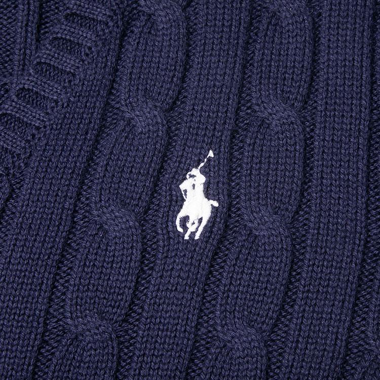 Polo Ralph Lauren Solid Logo Embroidered V-Neck Knit Sweater Women Sweater Navy-Blue 211570011-011
