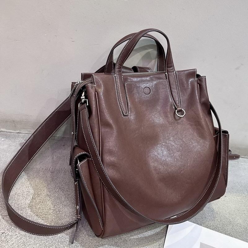 Nova mochila de couro de vaca unissex bolsa para o dia a dia bolsa para computador bolsa de grande capacidade feminina