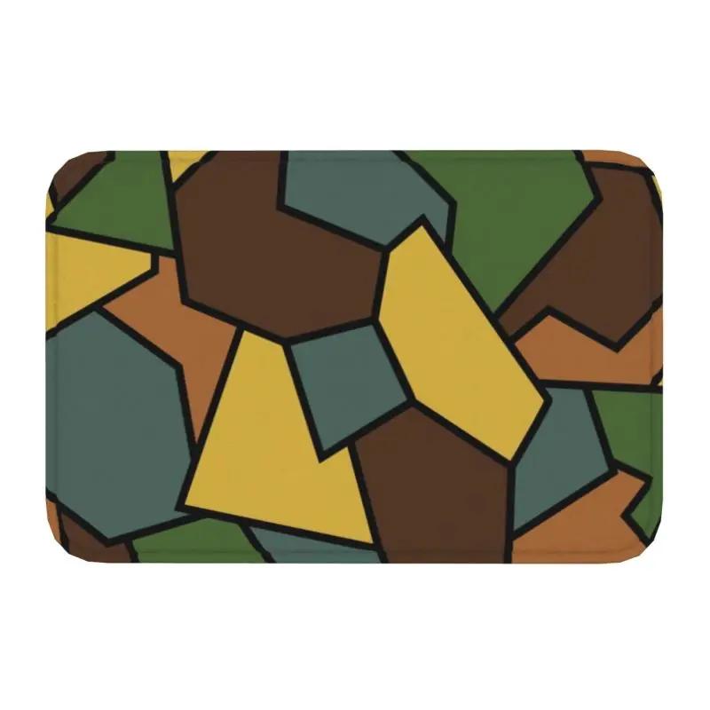 Tappetino d'ingresso per porta anteriore, tappeto per pavimenti, tappeto da esterno per bagno, cucina, tappeto per garage, motivo mimetico militare, esercito