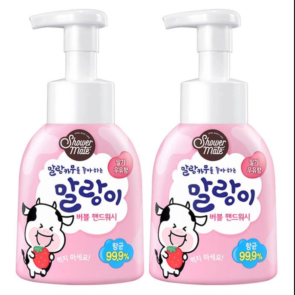 [Shower Mate] Malang Cow Pure Bubble Hand Wash White Milk / Strawberry Milk (1Unit - 300ml)