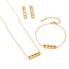 Set di Gioielli in Acciaio Inossidabile Placcato Oro 18K con Zirconi: Collana, Bracciale e Orecchini