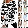 Women's Scalloped Hem Crewneck Sweatshirt Loose Fit Fashion Graphic Print Long Sleeve Pullover Top