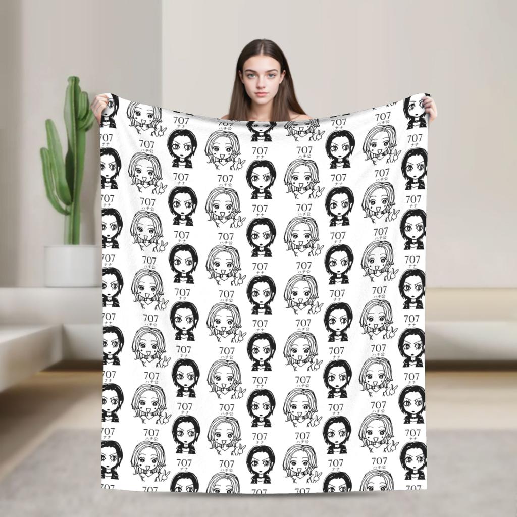 Nana Anime Blankets Flannel Funny Soft Throw Blankets for Chair Covering Sofa Autumn/Winter