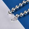 925 Sterling Silver 8-inch Shiny Round Bead Bracelet, Fashionable Women's Party Wedding Accessories and Accessories