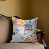 Italian Town Walk Square Jacquard Pillow Cover for Sofa Office Waist Cushion Cover Home Decorative Pillowcase