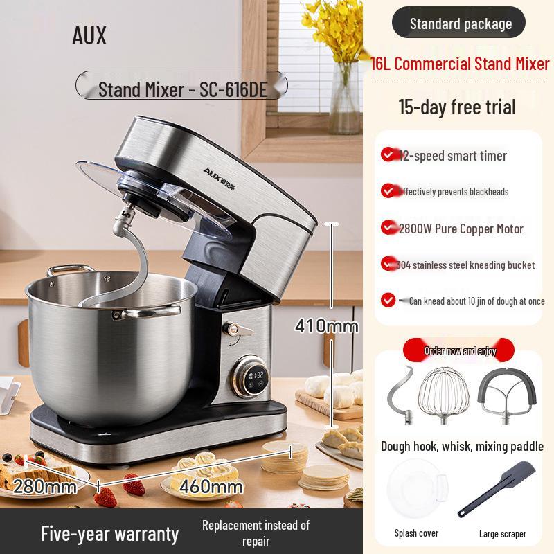 Oakes 16L Multifunctional Stand Mixer: Commercial Dough & Cream Whipping Blender for Custom Cake Toppings.