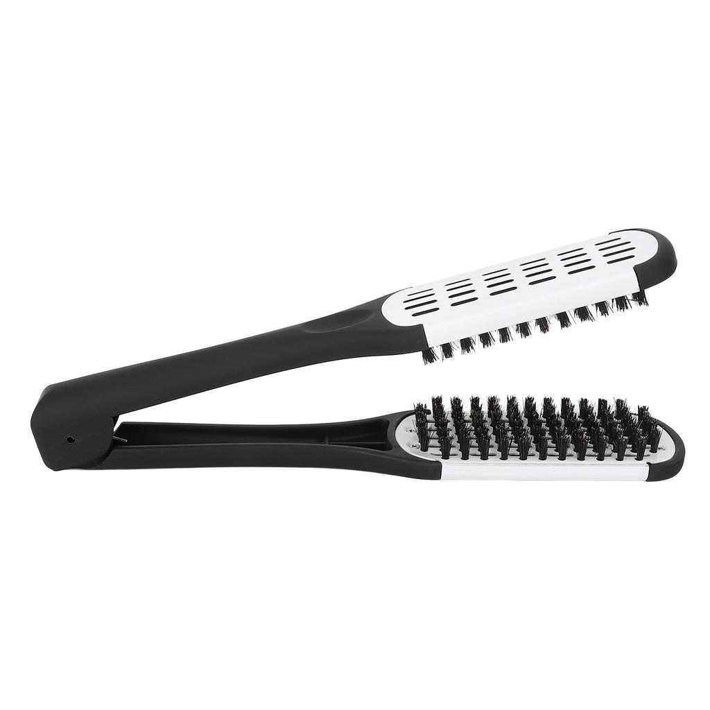 Bristle Double Sided Brush Clamp Multifunctional Hair Brush Straightener Styling Tool for Women Men