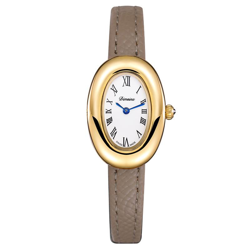 

Timina s new belt women s watch oval retro goose egg belt medieval waterproof quartz watch