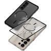 Samsung S26 Ultra Frosted Metal Frame Phone Case with Cooling Magnetic Ring - Exclusive Cross-Border Use
