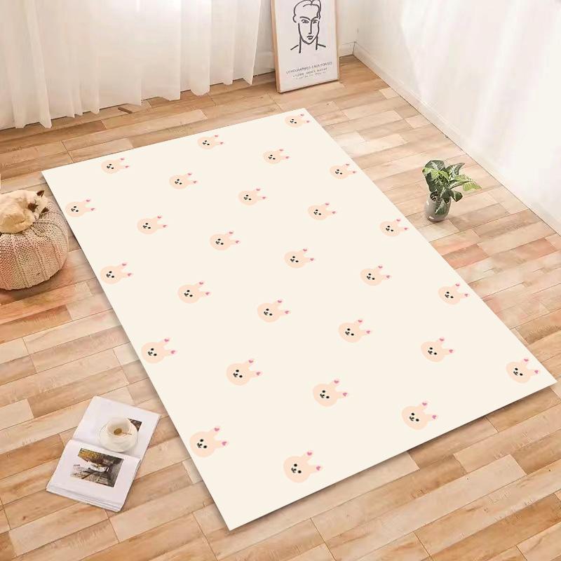 Minimalist Cute Pastel Cartoon Heart Scattered Pattern Easy To Clean Carpet Mat for Living Room Bedroom Home Decoration Rug