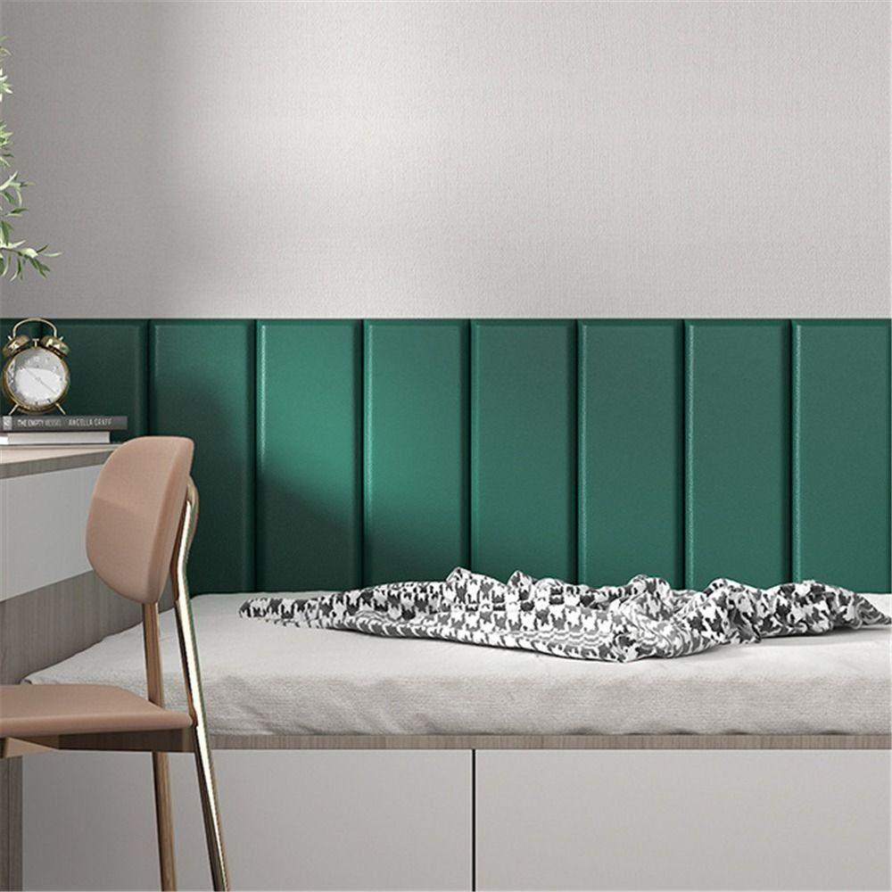 2pcs Leather 3D Wall Sticker Self Adhesive Soft Wall Panels  Room Headboard