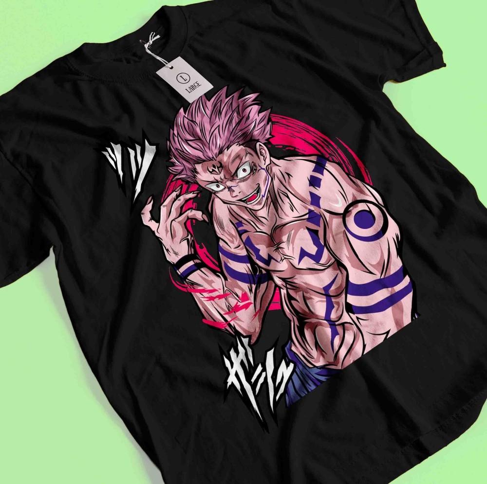 Sukuna Shirt Gojo Satoru T-Shirt Jujutsu Kaisen Tshirt Toji Tee Itadori Mahoraga