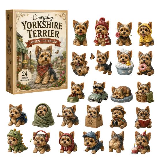 Christmas Ritual Box 2026 Dog Advent Calendar, 24 Days Puppy Figures Countdown Special Edition Calendar 2D Acrylic Cute Collectible Ornaments