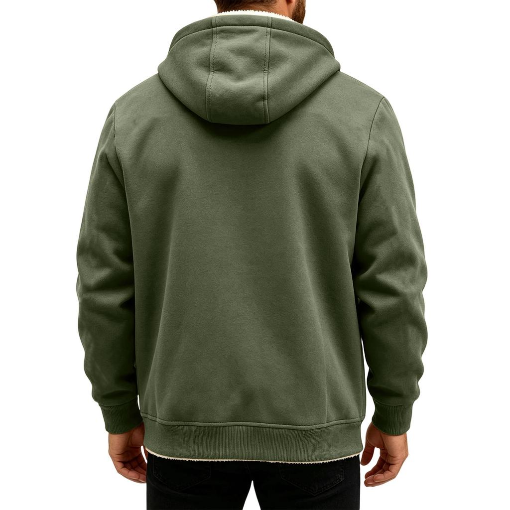 Herren Kapuzen-Strickjacke Jacke, Lässige Dicke Warme Winddichte Oberbekleidung für Herbst und Winter