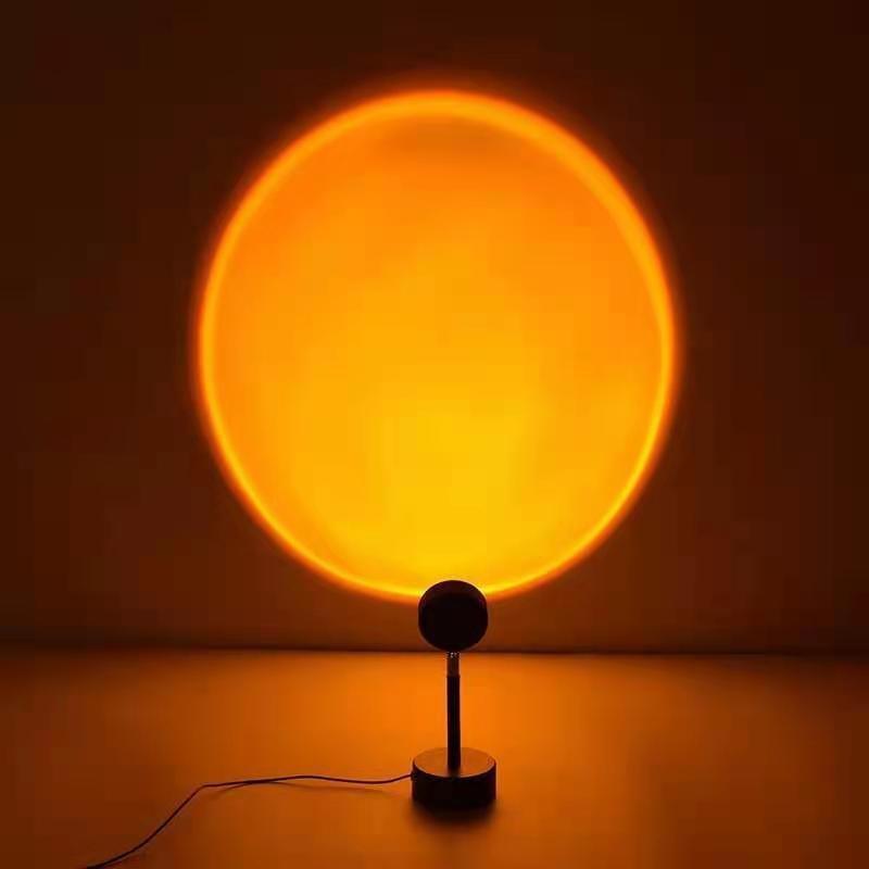 USB Sunset Rainbow Projector Atmosphere LED Night Light Home Coffee Shop Live Background Wall Decoration Projection Table Lamp