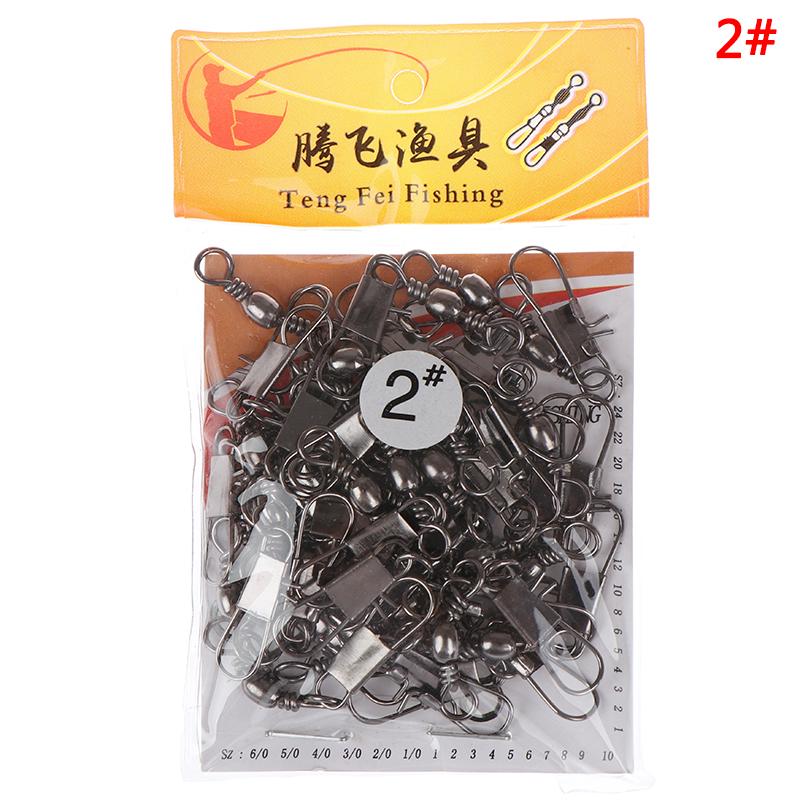 

Barrel Swivels Rings Fishing Line Connector With Interlock Fishing Lure as the picture