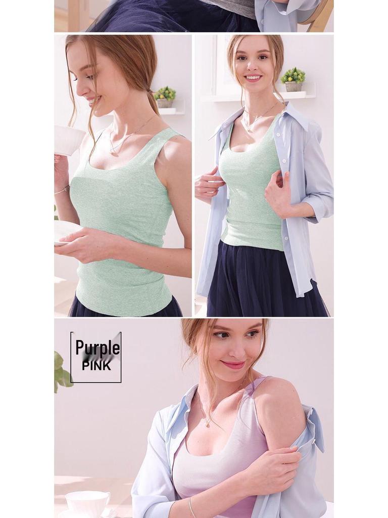 Women's Seamless Slim-Fit Modal Camisole – Plus Size Solid Color Spring/Summer Outerwear Base Layer