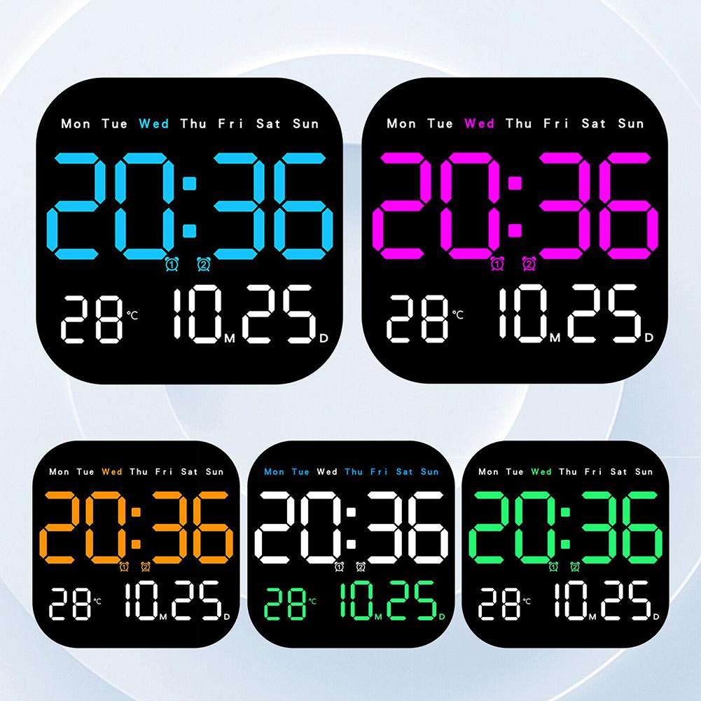 Same Screen Display LED Wall Clock Adjustable Brightness
