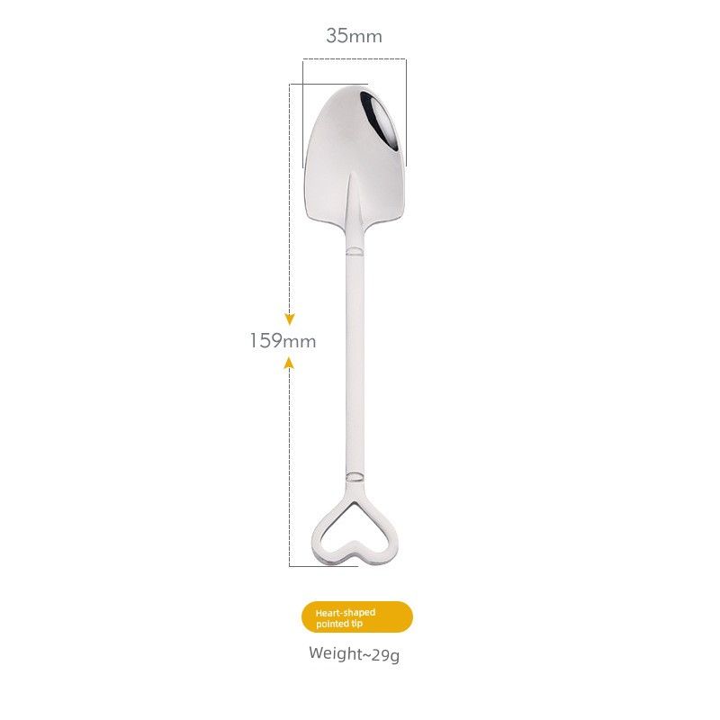 Jojo's L. Pd.Pick. Creative Shovel-Shaped Spoon 304 Stainless Steel Spoon Ice Cream Dessert Spoon | Choose Carefully.